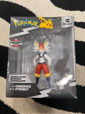 Pokemon Cinderace Articulated Action Figure - White, Red, Yellow, Blue
